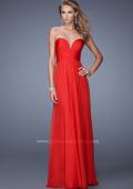 Picture of: Stunning Chiffon Prom Dress with Gathered Bodice in Red, Style: 21154, Detail Picture 1