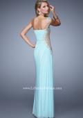 Picture of: One Shoulder Long Prom Dress with Beaded Embroidery in Blue, Style: 21164, Back Picture
