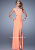 Picture of: Alluring Long Prom Dress with Side Cut Outs and Slit in Orange, Style: 21175, Detail Picture 1