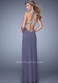 Picture of: Halter Prom Dress with Embroidery and Open Back in Gray, Style: 21183, Main Picture