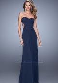 Picture of: Long Net Jersey Prom Dress with Sweetheart Neckline in Navy, Style: 21184, Detail Picture 1