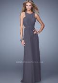 Picture of: High Scoop Neckline Prom Dress with Diamond Back in Gray, Style: 21187, Main Picture