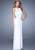 Picture of: High Scoop Neckline Prom Dress with Diamond Back in White, Style: 21187, Detail Picture 4