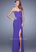 Picture of: Modern Long Prom Dress with Ruched Bodice and Slit in Purple, Style: 21193, Detail Picture 3