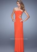Picture of: Rhinestone Glamorous Prom Dress with Cut Outs in Orange, Style: 21197, Detail Picture 1