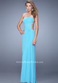 Picture of: Rhinestone Glamorous Prom Dress with Cut Outs in Aqua, Style: 21197, Detail Picture 3