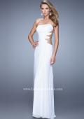 Picture of: Rhinestone Glamorous Prom Dress with Cut Outs in White, Style: 21197, Detail Picture 4