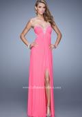 Picture of: Strapless Prom Dress with Embroidery and Center Slit in Pink, Style: 21199, Detail Picture 2