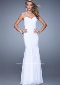 Picture of: Rhinestone Long Prom Gown with Gathering in White, Style: 21203, Detail Picture 2