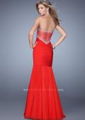 Picture of: Rhinestone Long Prom Gown with Gathering in Red, Style: 21203, Detail Picture 4