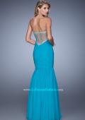 Picture of: Rhinestone Long Prom Gown with Gathering in Blue, Style: 21203, Detail Picture 5