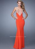 Picture of: Long Jersey Prom Dress with Flared Skirt and Stones in Red, Style: 21204, Main Picture