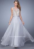 Picture of: Embellished Long Prom Gown with Plunging Neckline in Silver, Style: 21212, Detail Picture 1