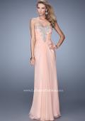 Picture of: Beaded Embroidery Prom Dress with Gathered Bodice in Peach, Style: 21214, Main Picture