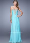 Picture of: Beaded Embroidery Prom Dress with Gathered Bodice in Mint, Style: 21214, Detail Picture 3