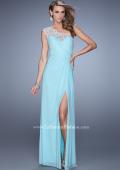 Picture of: Long One Shoulder Jersey Prom Dress with Embroidery in Mint, Style: 21219, Detail Picture 4