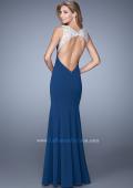 Picture of: Sweetheart Neckline Prom Dress with Sheer Straps in Navy, Style: 21221, Back Picture