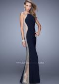 Picture of: Accented Rhinestone Prom Dress with Scoop Neck in Black, Style: 21224, Detail Picture 2