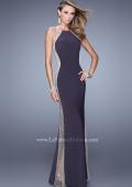 Picture of: Accented Rhinestone Prom Dress with Scoop Neck in Black, Style: 21224, Detail Picture 3