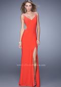 Picture of: Sultry Sleeveless Dress with Stones and Open Back in Red, Style: 21227, Detail Picture 2