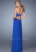 Picture of: Jersey Prom Dress with Twisted X Back Straps in Blue, Style: 21230, Back Picture