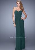 Picture of: Jersey Prom Dress with Twisted X Back Straps in Green, Style: 21230, Detail Picture 1