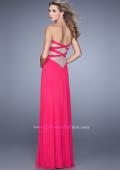 Picture of: Long Jersey Prom Dress with Beaded Net Detailing in Pink, Style: 21232, Detail Picture 2