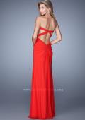 Picture of: Chic Prom Dress with Ruching and Center Slit in Red, Style: 21233, Back Picture