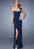 Picture of: Glam Embellished Prom Gown with Open Back in Navy, Style: 21235, Back Picture