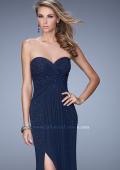 Picture of: Glam Embellished Prom Gown with Open Back in Navy, Style: 21235, Detail Picture 1