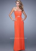 Picture of: Ruched Fully Embellished Long Prom Dress in Orange, Style: 21237, Detail Picture 4