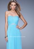 Picture of: Ruched Fully Embellished Long Prom Dress in Blue, Style: 21237, Detail Picture 5