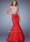 Picture of: Heavily Beaded Two Piece Dress with Mermaid Style Train in Red, Style: 21243, Main Picture