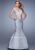 Picture of: Heavily Beaded Two Piece Dress with Mermaid Style Train in Silver, Style: 21243, Detail Picture 3