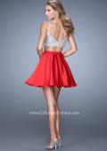 Picture of: Flirty Two Piece Gown with Satin Skirt and Rhinestones in Red, Style: 21244, Back Picture