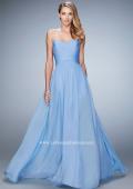 Picture of: High Waist Strapless Prom Dress with Basket Weave Design in Blue, Style: 21257, Main Picture