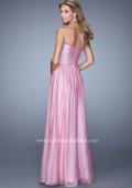 Picture of: High Waist Strapless Prom Dress with Basket Weave Design in Pink, Style: 21257, Back Picture