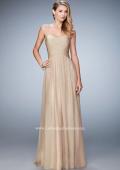 Picture of: High Waist Strapless Prom Dress with Basket Weave Design in Nude, Style: 21257, Detail Picture 2