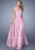 Picture of: High Waist Strapless Prom Dress with Basket Weave Design in Pink, Style: 21257, Detail Picture 3