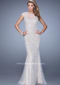 Picture of: Cap Sleeve Long Prom Dress with Embroidery and Beads in White, Style: 21259, Detail Picture 1