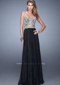 Picture of: Long Two Piece Dress with Trim Beaded Embroidery in Black, Style: 21269, Detail Picture 3