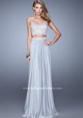 Picture of: Long Two Piece Dress with Trim Beaded Embroidery in Silver, Style: 21269, Detail Picture 4