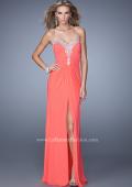 Picture of: Graceful Prom Dress with Ruching and Beaded Embroidery in Coral, Style: 21275, Main Picture