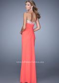 Picture of: Graceful Prom Dress with Ruching and Beaded Embroidery in Coral, Style: 21275, Back Picture