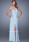 Picture of: Graceful Prom Dress with Ruching and Beaded Embroidery in Blue, Style: 21275, Detail Picture 1