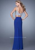 Picture of: Two Piece Gown with Jersey Skirt and Beaded Top in Blue, Style: 21279, Back Picture
