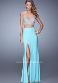Picture of: Two Piece Gown with Jersey Skirt and Beaded Top in Mint, Style: 21279, Detail Picture 1