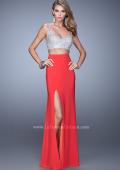Picture of: Two Piece Gown with Jersey Skirt and Beaded Top in Red, Style: 21279, Detail Picture 3