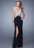 Picture of: Sultry Jersey Prom Dress with Open Back and Cut Outs in Black, Style: 21281, Main Picture