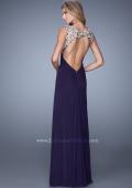 Picture of: Glam Long Prom Gown with Open Back and Center Slit in Purple, Style: 21293, Back Picture